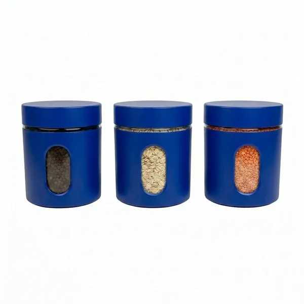 Dribble_Stainless_Steel_Storage_Jar_Set_Of_3_With_Glass_Window_|_Airtight_Kitchen_Canister_Containers_For_Rice,_Pulses,_Spices_&_Dry_Fruits_|_Moisture_Proof_(Blue)_(730Ml_Each)