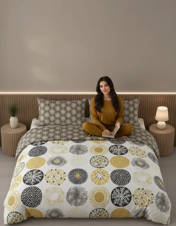 Dribble_King_Size_Bedsheet_210_TC_with_2_Pillow_Covers_�_108_x_108_Inches_Extra_Large_�_Soft_Cotton_Fabric,_Breathable_Printed_Bedding_Set_for_Bedroom_Home_Hotel_Design_-_Floral_Fusion