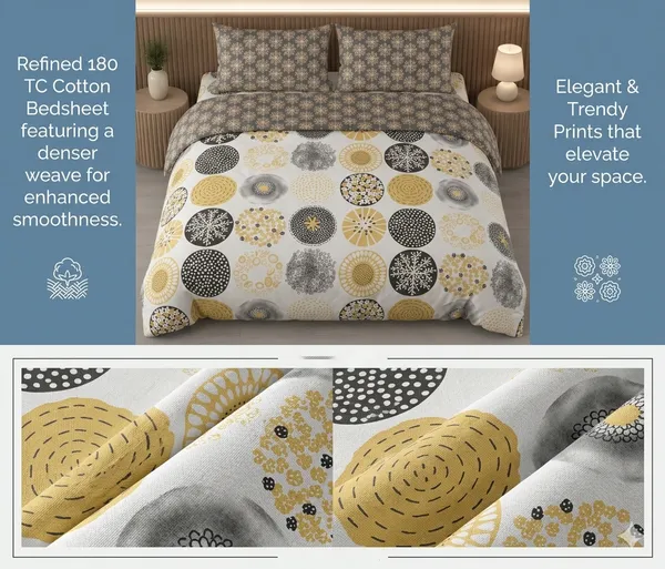 Dribble_King_Size_Bedsheet_210_TC_with_2_Pillow_Covers_�_108_x_108_Inches_Extra_Large_�_Soft_Cotton_Fabric,_Breathable_Printed_Bedding_Set_for_Bedroom_Home_Hotel_Design_-_Floral_Fusion