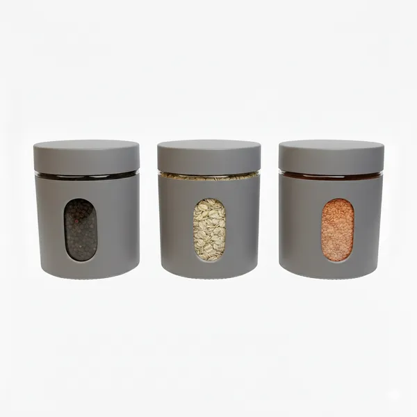 Dribble_Stainless_Steel_Storage_Jar_Set_Of_3_With_Glass_Window_|_Airtight_Kitchen_Canister_Containers_For_Rice,_Pulses,_Spices_&_Dry_Fruits_|_Moisture_Proof_(Grey)_(400Ml_Each)