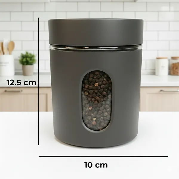 Dribble_Stainless_Steel_Storage_Jar_Set_Of_3_With_Glass_Window_|_Airtight_Kitchen_Canister_Containers_For_Rice,_Pulses,_Spices_&_Dry_Fruits_|_Moisture_Proof_(Grey)_(400Ml_Each)