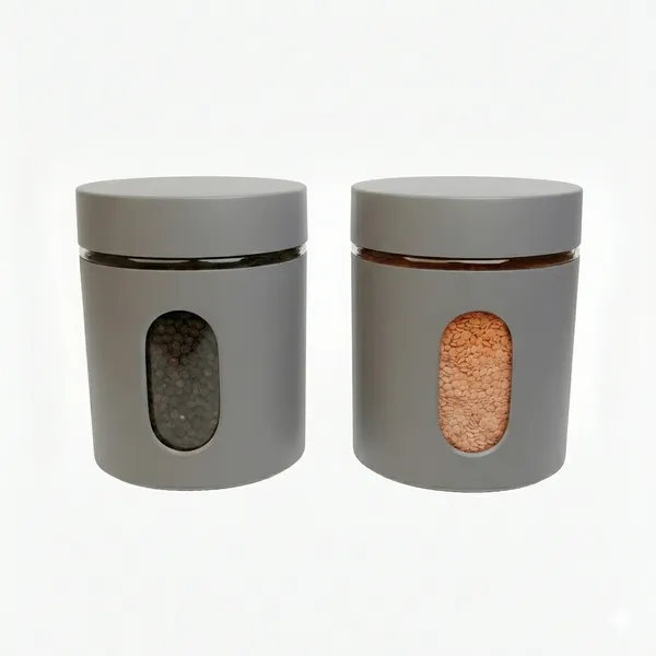 Dribble_Stainless_Steel_Storage_Jar_Set_Of_3_With_Glass_Window_|_Airtight_Kitchen_Canister_Containers_For_Rice,_Pulses,_Spices_&_Dry_Fruits_|_Moisture_Proof_(Grey)_(400Ml_Each)