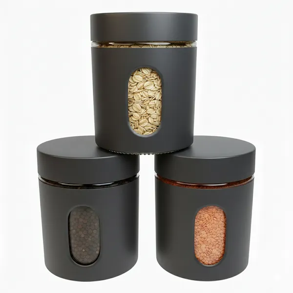 Dribble_Stainless_Steel_Storage_Jar_Set_Of_3_With_Glass_Window_|_Airtight_Kitchen_Canister_Containers_For_Rice,_Pulses,_Spices_&_Dry_Fruits_|_Moisture_Proof_(Grey)_(400Ml_Each)