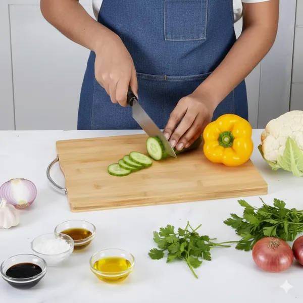 Dribble_Premium_Bamboo_Kitchen_Combo_Set_|_Large_Bamboo_Wood_Chopping_Board_32x22x2cm_&_Eco-Friendly_Bamboo_Wooden_Coasters/Heat_Pads_Pack_of_2_|_BPA-Free_Anti-Microbial_Cutting_Board_for_Vegetables,_Fruits,_Meat_&_Cheese_|_Durable_Kitchen_Accessories