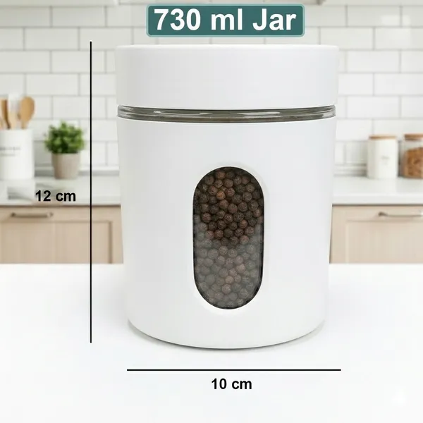 Dribble_Stainless_Steel_Storage_Jar_Set_Of_3_With_Glass_Window_|_Airtight_Kitchen_Canister_Containers_For_Rice,_Pulses,_Spices_&_Dry_Fruits_|_Moisture_Proof_(White)_(730Ml_Each)