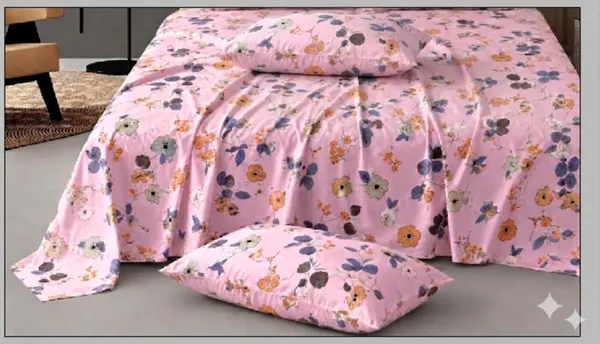 Dribble_Blooming_Pink_Queen_Size_Bedsheet_with_2_Pillow_Covers_|_186_TC_Soft_Cotton_Feel_Bed_Sheet_|_Breathable_Printed_Bedding_Set_|_Skin-Friendly_&_Durable_for_Bedroom,_Home_&_Hotel