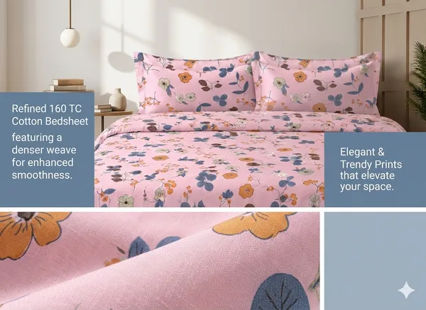 Dribble_Blooming_Pink_Queen_Size_Bedsheet_with_2_Pillow_Covers_|_186_TC_Soft_Cotton_Feel_Bed_Sheet_|_Breathable_Printed_Bedding_Set_|_Skin-Friendly_&_Durable_for_Bedroom,_Home_&_Hotel