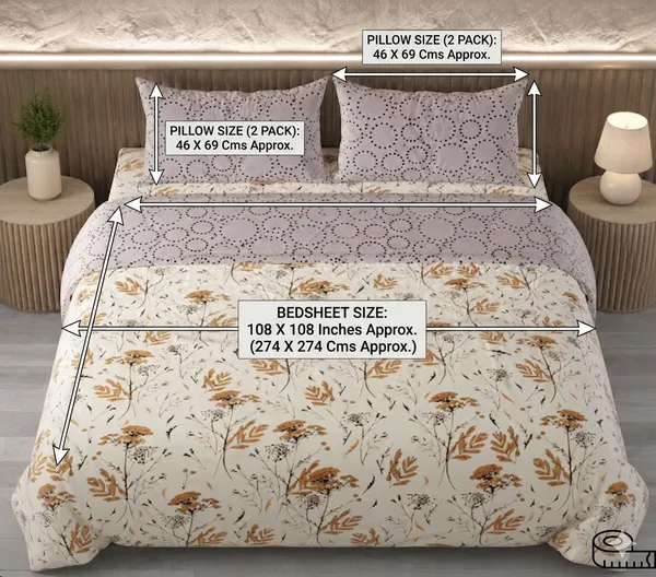 Dribble_King_Size_Bedsheet_210_TC_with_2_Pillow_Covers_�_108_x_108_Inches_Extra_Large_�_Soft_Cotton_Fabric,_Breathable_Printed_Bedding_Set_for_Bedroom_Home_Hotel_Design_-_Earthy_Patels