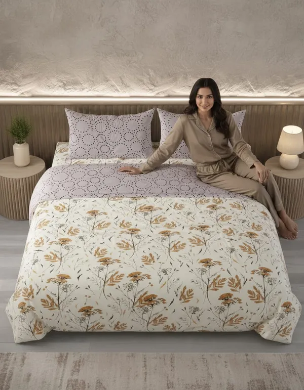 Dribble_King_Size_Bedsheet_210_TC_with_2_Pillow_Covers_�_108_x_108_Inches_Extra_Large_�_Soft_Cotton_Fabric,_Breathable_Printed_Bedding_Set_for_Bedroom_Home_Hotel_Design_-_Earthy_Patels