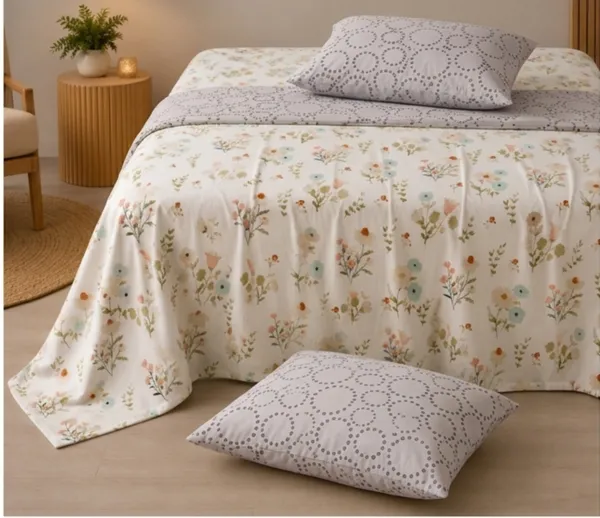 Dribble_King_Size_Bedsheet_210_TC_with_2_Pillow_Covers_�_108_x_108_Inches_Extra_Large_�_Soft_Cotton_Fabric,_Breathable_Printed_Bedding_Set_for_Bedroom_Home_Hotel_Design_-_Earthy_Patels
