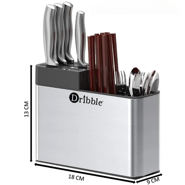 Dribble_Stainless_Steel_Spoon_Stand_&_Knife_Holder_for_Kitchen_Countertop_|_Rustproof_Cutlery_Organizer_for_Spoons,_Forks,_Spatula_&_Knives_|_Durable_Steel_Utensil_Stand