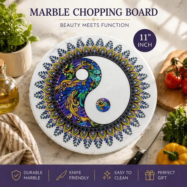 Marble_Yin_Yang_Mandala_Design_11_Inch_Round_Chopping_Board