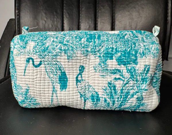 Turquoise_Toile_Print_Cotton_Quilted_Cosmetic_Bag_Set