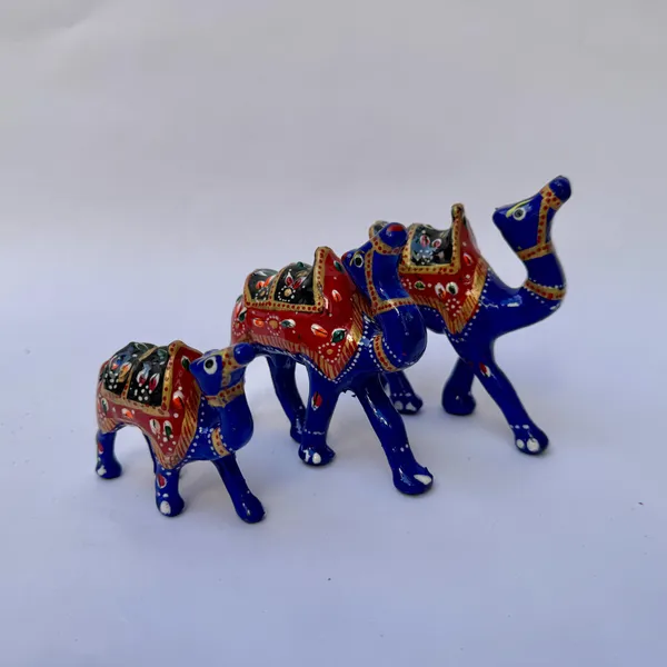 Blue_Enamel_Handpainted_Metal_Camel_Figurine_Set_of_3