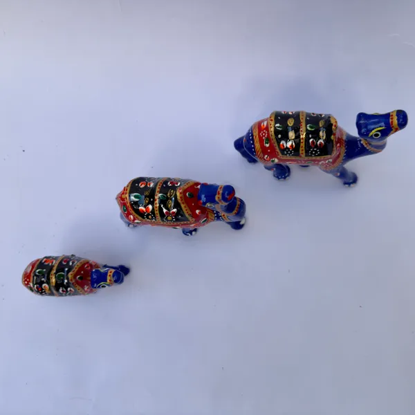Blue_Enamel_Handpainted_Metal_Camel_Figurine_Set_of_3