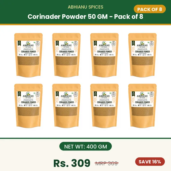 Abhianu_Spices_Coriander_Powder_Dhania_400_GM_(8*_50_GM_Pack)