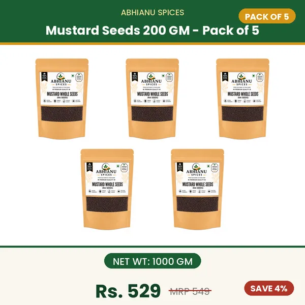 Abhianu_Spices_Mustard_Seeds_1000_GM_(5*_200_GM_Pack)