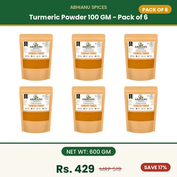 Abhianu_Spices_Kandhamal_Turmeric_Powder_600_GM_(6*_100_GM_Pack)