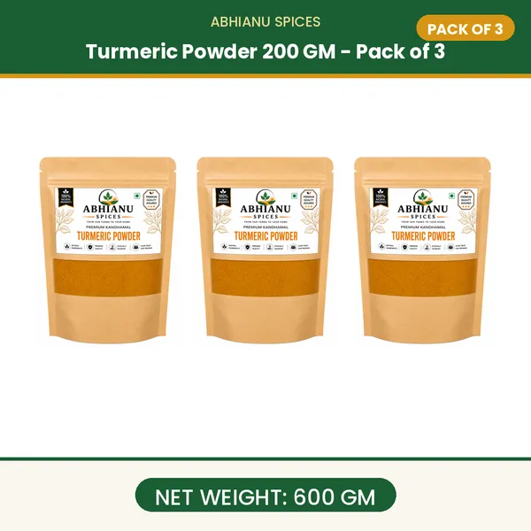 Abhianu_Spices_Kandhamal_Turmeric_Powder_600_GM_(3*_200_GM_Pack)