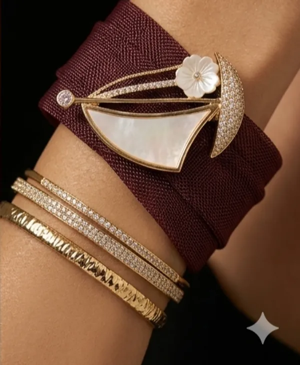 Gold_Plated_Crystal_Embellished_Cocktail_Bracelet_For_Women