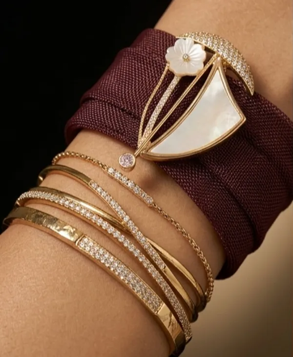 Gold_Plated_Crystal_Embellished_Cocktail_Bracelet_For_Women