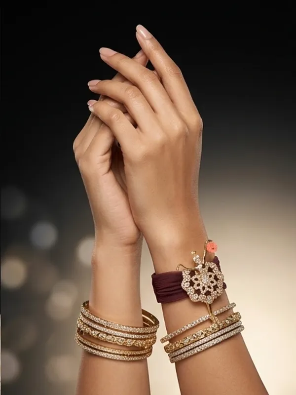 Gold_Tone_Kundan_Pearl_Bracelet_With_Burgundy_Velvet_Tie