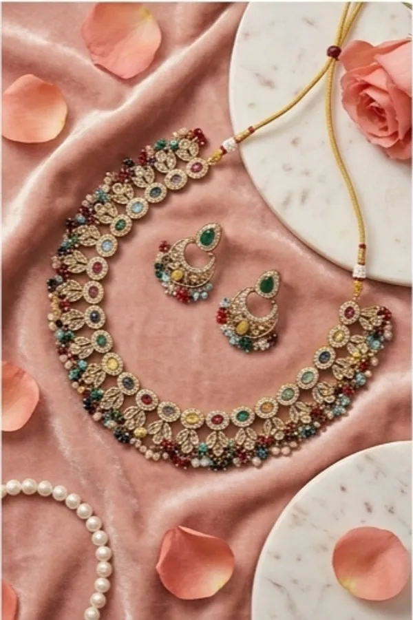 Multicolor_Stone_Statement_Necklace_Set_With_Matching_Earrings