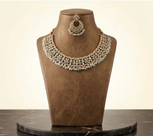 Mint_And_Pink_Kundan_Necklace_Set_With_Matching_Earrings