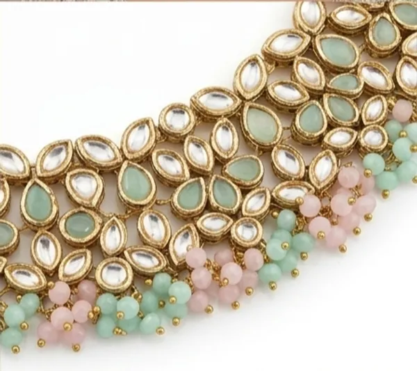 Mint_And_Pink_Kundan_Necklace_Set_With_Matching_Earrings