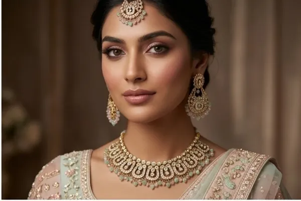 Mint_And_Pink_Kundan_Necklace_Set_With_Matching_Earrings