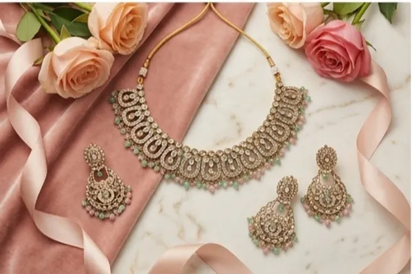 Mint_And_Pink_Kundan_Necklace_Set_With_Matching_Earrings
