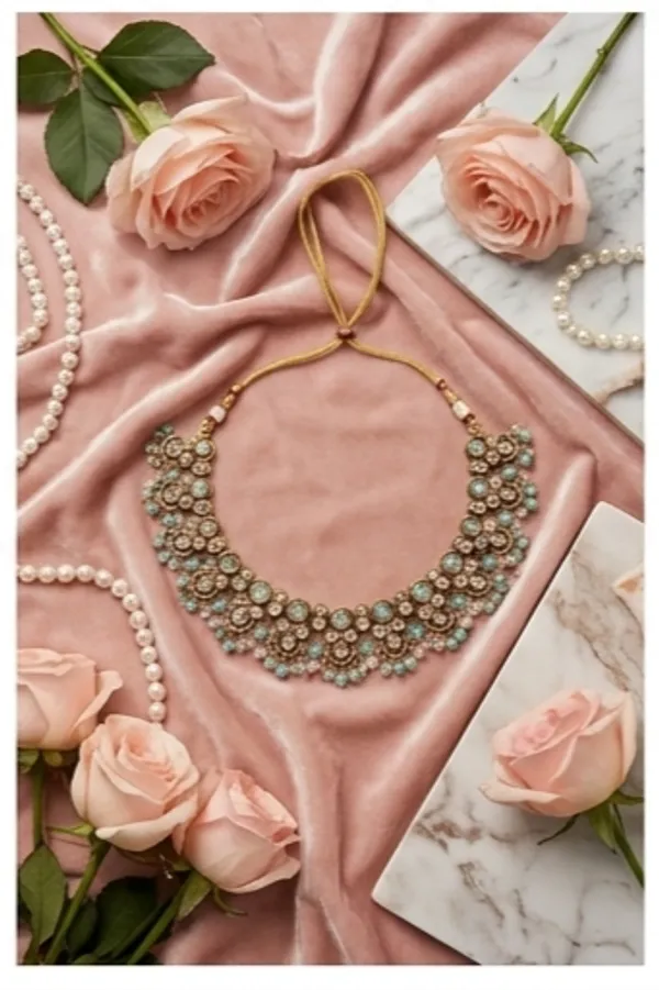 Mint_And_Pink_Kundan_Necklace_Set_With_Matching_Earrings