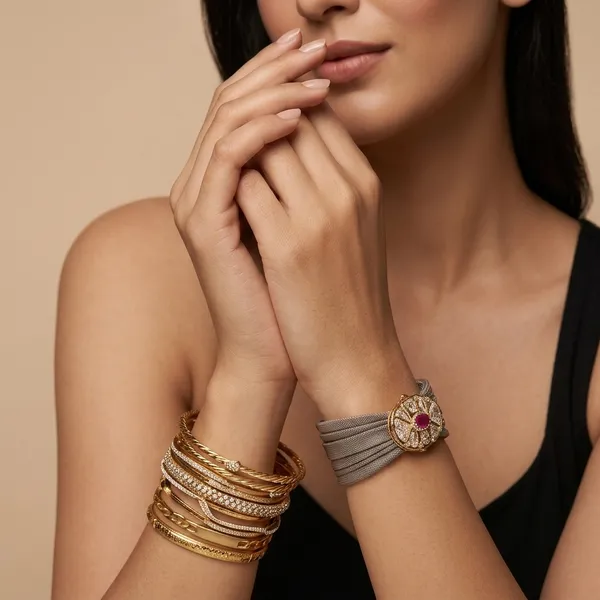 Grey_Floral_Statement_Bracelet_For_Women