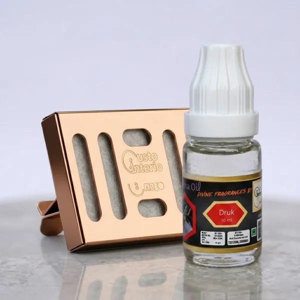 Rosegold_Dispenser_With_Druk_Aroma_Oil_Car_Freshner_Combo