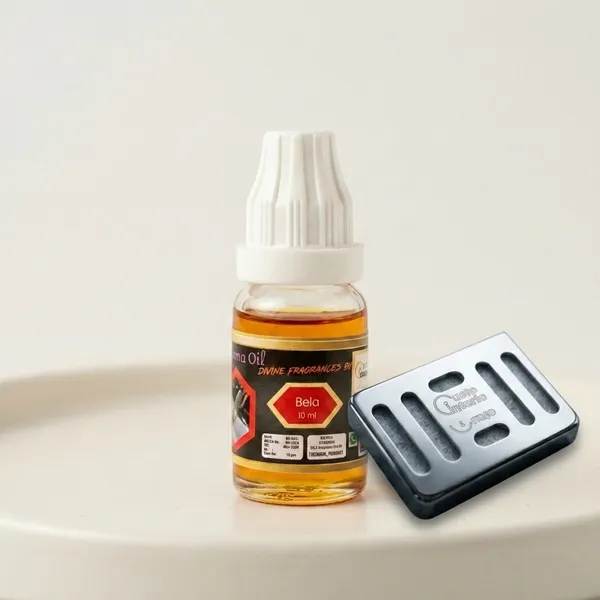 Silver_Dispenser_With_Bela_Aroma_Oil_Car_Freshner_Combo