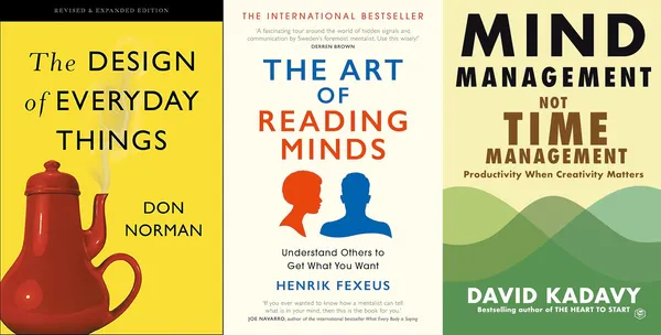 The_Design_of_Everyday_Things_+_The_Art_of_Reading_Minds_+_Mind_Management,_Not_Time_Management_|_Don_Norman,_Henrik_Fexeus,_David_Kadavy_|_Design_&_Behaviour_3_Books_Combo_Set
