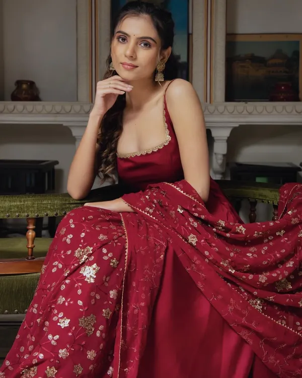 Maroon_Heavy_Faux_Georgette_Anarkali_Gown_With_Embroidery_Sequence_Work_Dupatta
