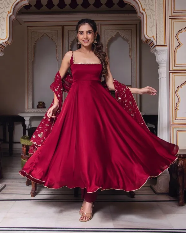 Maroon_Heavy_Faux_Georgette_Anarkali_Gown_With_Embroidery_Sequence_Work_Dupatta
