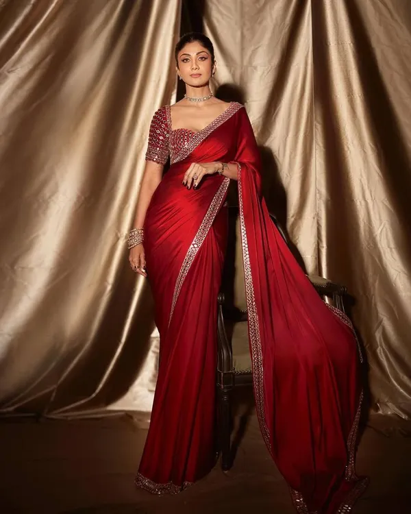 Pure_Satin_Silk_Saree_With_Original_Mirror_Embroidery_Work_Red