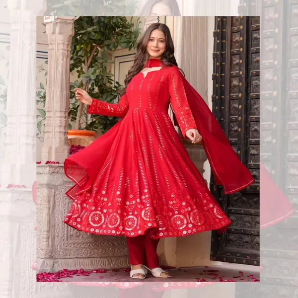 Red_Faux_Georgette_Embroidered_Anarkali_Set_Festive_Partywear_Suit_With_Dupatta