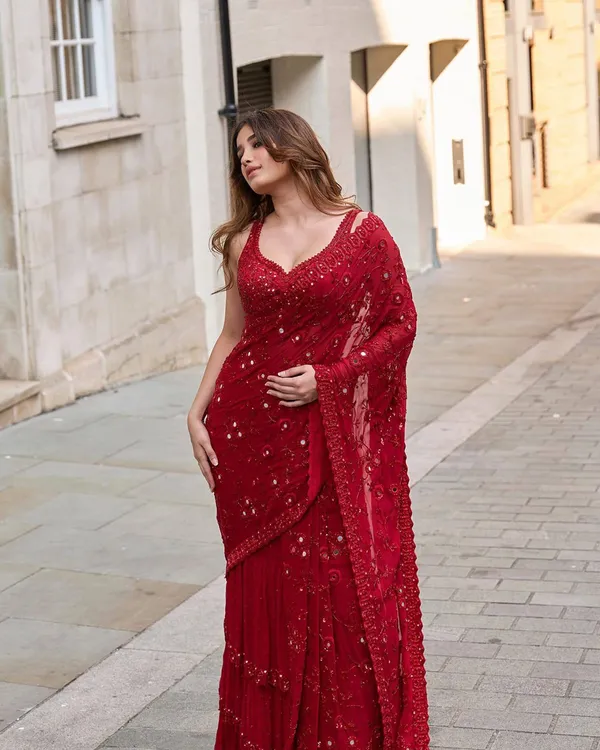 Designer_Faux_Georgette_Mirror_Work_Saree_With_Embroidered_Blouse_Default_Title