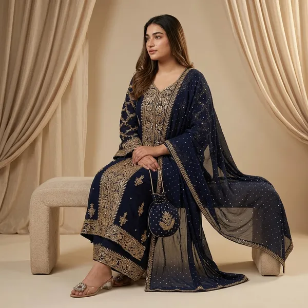 Elegant_Georgette_Kurti_Palazzo_And_Dupatta_Set_With_Sequin_And_Zari_Embroidery