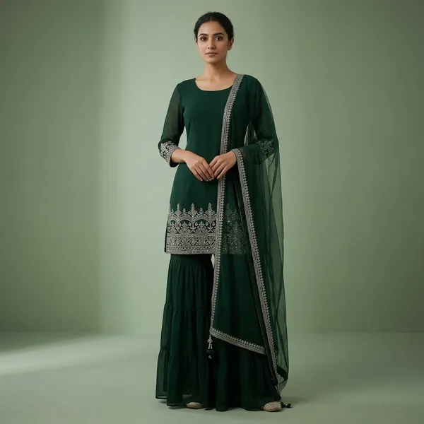 Mirzae_Ruhani_Sharara_Set_Dark_Green
