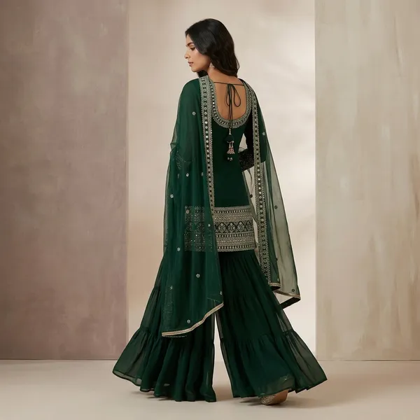 Mirzae_Ruhani_Sharara_Set_Dark_Green