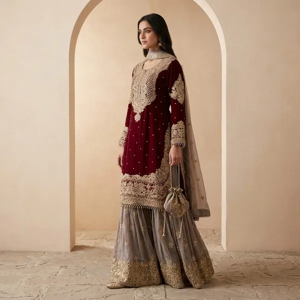 Velour_Vision_Gharara_Set_Green