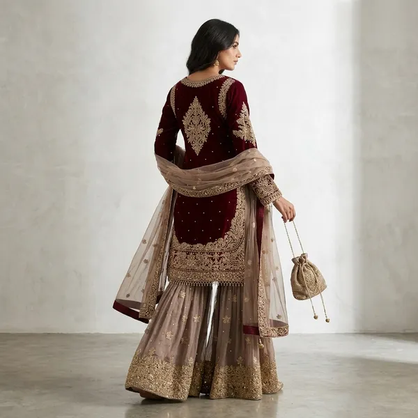 Velour_Vision_Gharara_Set_Dark_Blue
