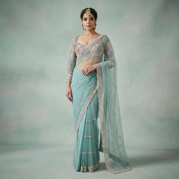 Aqua_Radiance_Saree_Unstitched
