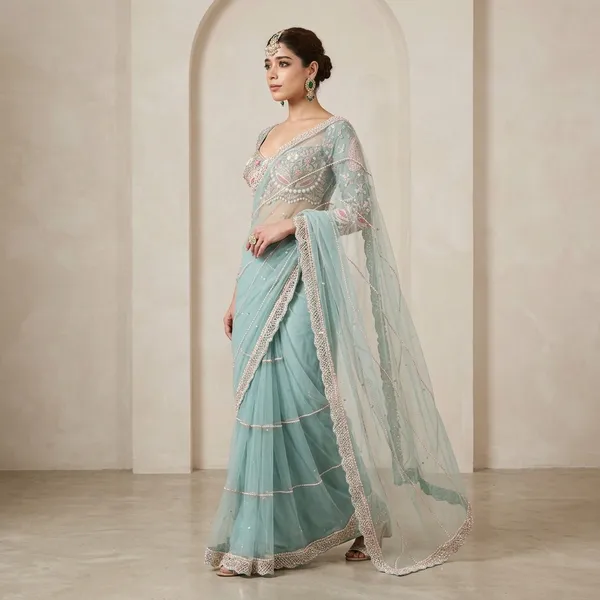 Aqua_Radiance_Saree_Unstitched
