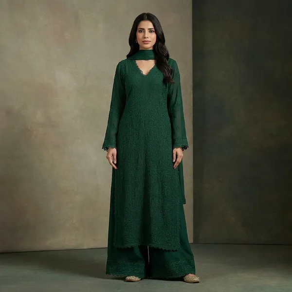 Beautiful_Cotton_Thread_Embroidered_Suit_Dark_Green_Ready_To_Wear