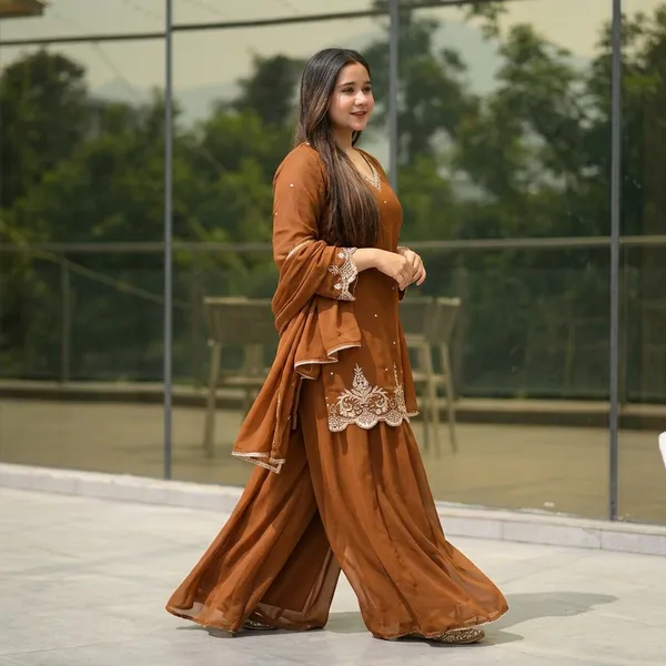 Premium_Designer_Kurta_With_Sharara_Set_Brown